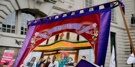 Photograph shows Equity Banner