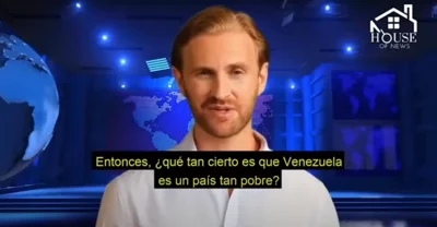 Image shows AI avatar of Dan Dewhirst as an AI news anchor used by the Venezuelan government to spread misinformation
