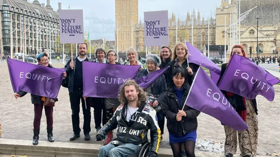 Equity members at TUC rally in front of Parliament
