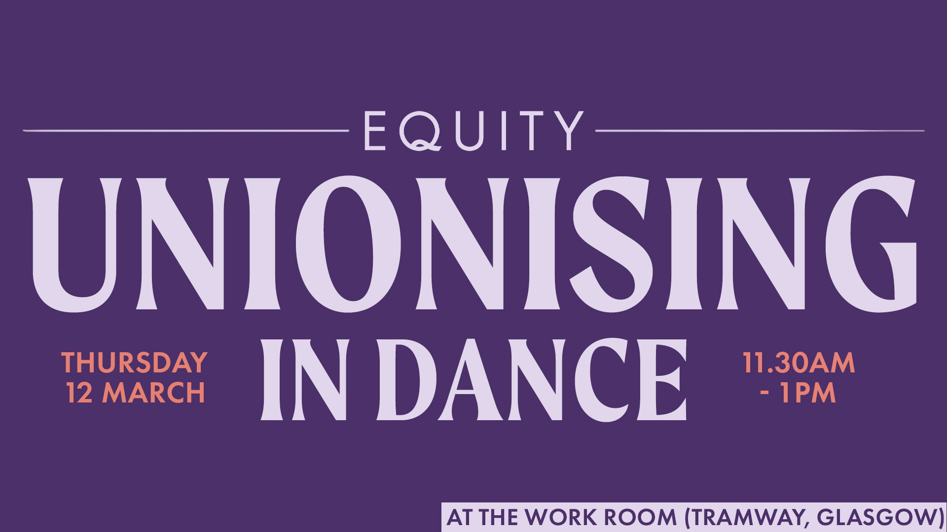 word graphic advertising the event