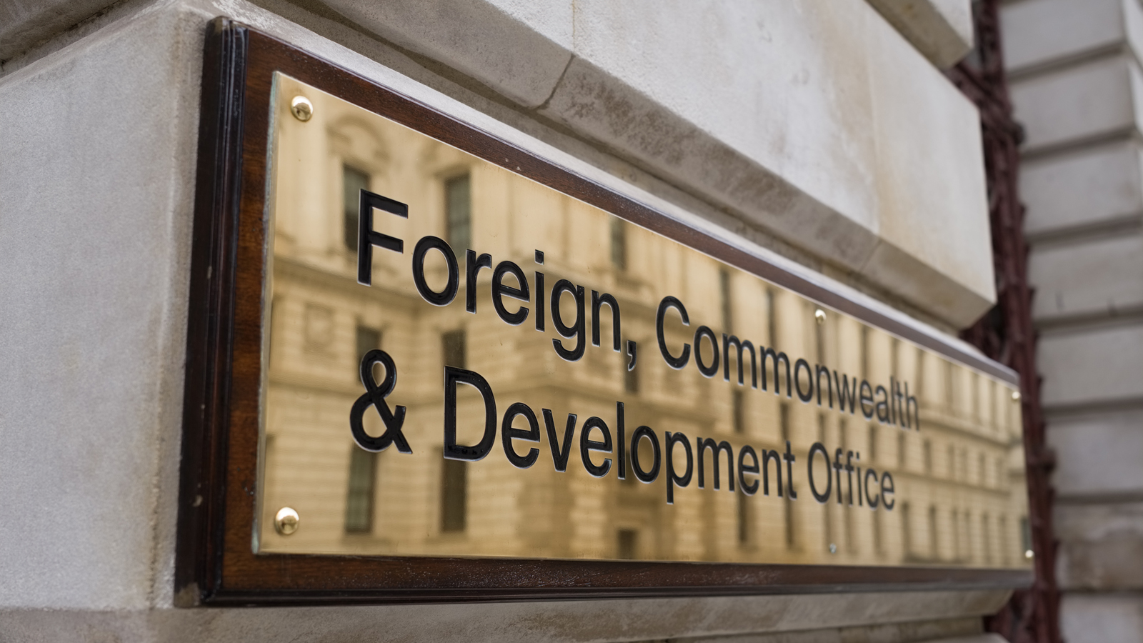 Foreign, Commonwealth & Development Office sign