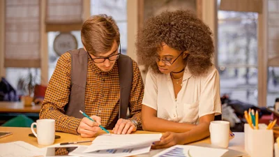 People at a training course