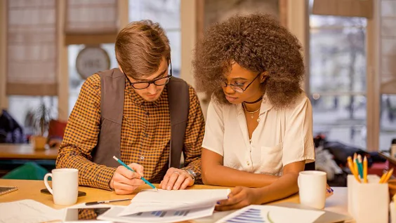 People at a training course