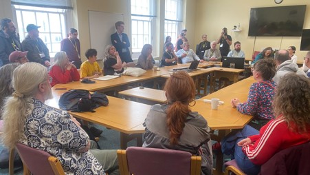 Equity members meet MLAs in a group session in Stormont