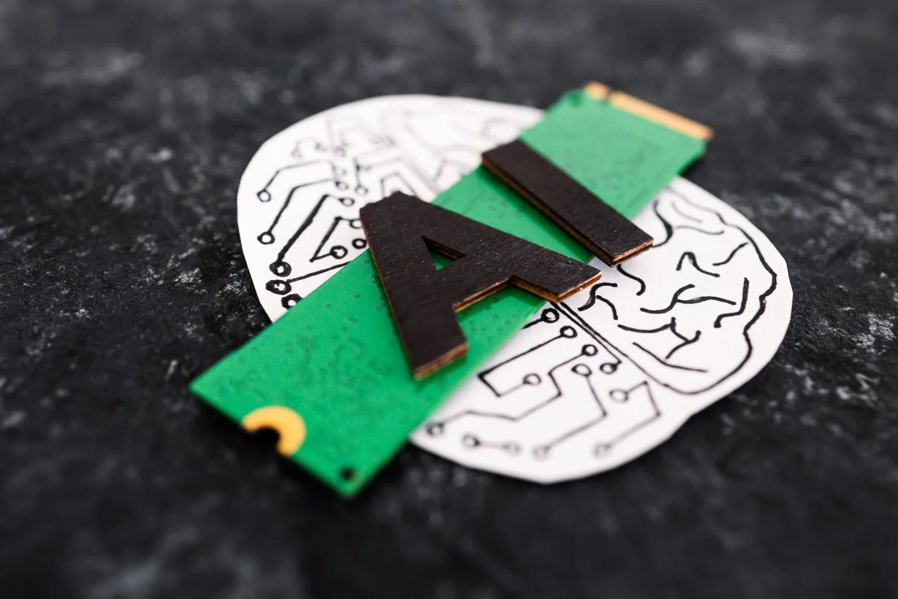 Image of a brain with AI written on it